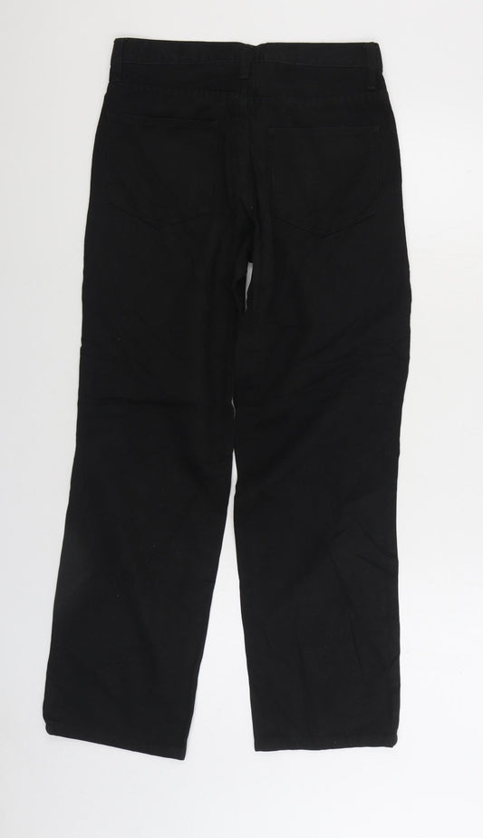 Womens UK Size 28 in Easy Regular Fit Straight Black Jeans
