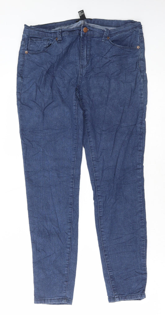 FOREVER 21 Womens Blue Cotton Skinny Jeans Size 30 in L29 in Regular Button