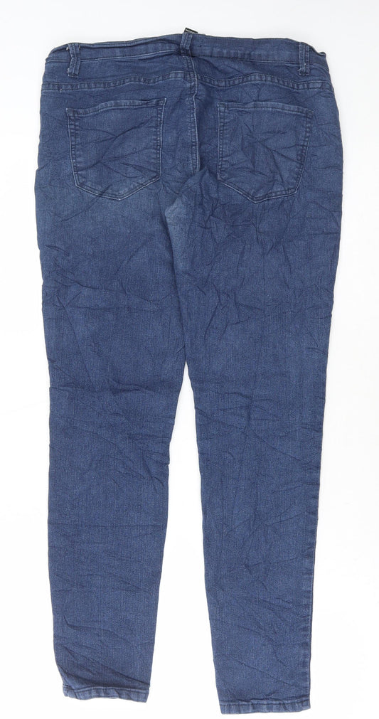 FOREVER 21 Womens Blue Cotton Skinny Jeans Size 30 in L29 in Regular Button