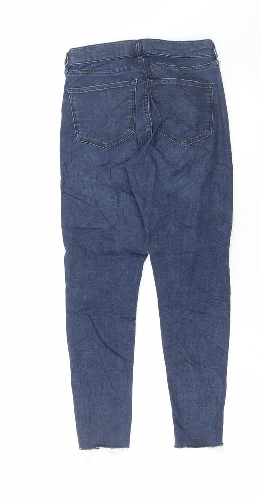 Topshop Womens Blue Cotton Skinny Jeans Size 26 in L30 in Regular Button