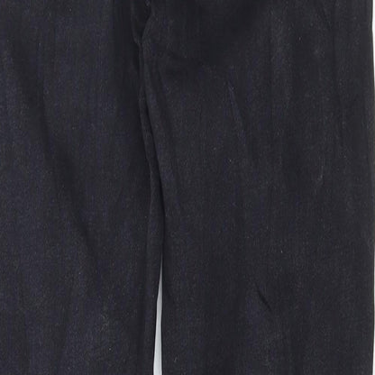 Denim & Co. Womens Black Cotton Straight Jeans Size 6 L28 in Regular Button