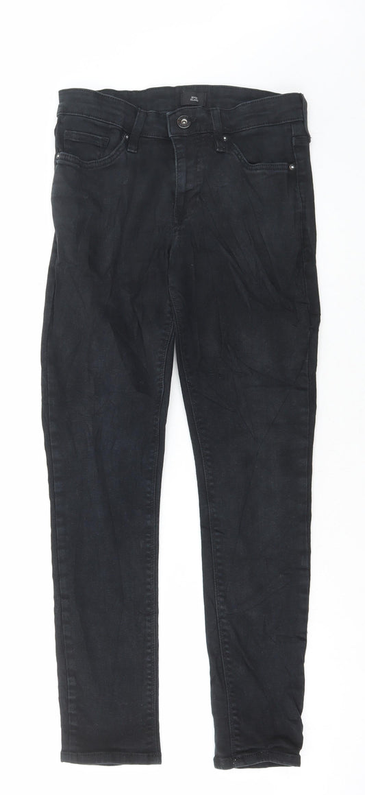 River Island Womens Blue Cotton Skinny Jeans Size 30 in L30 in Regular Button