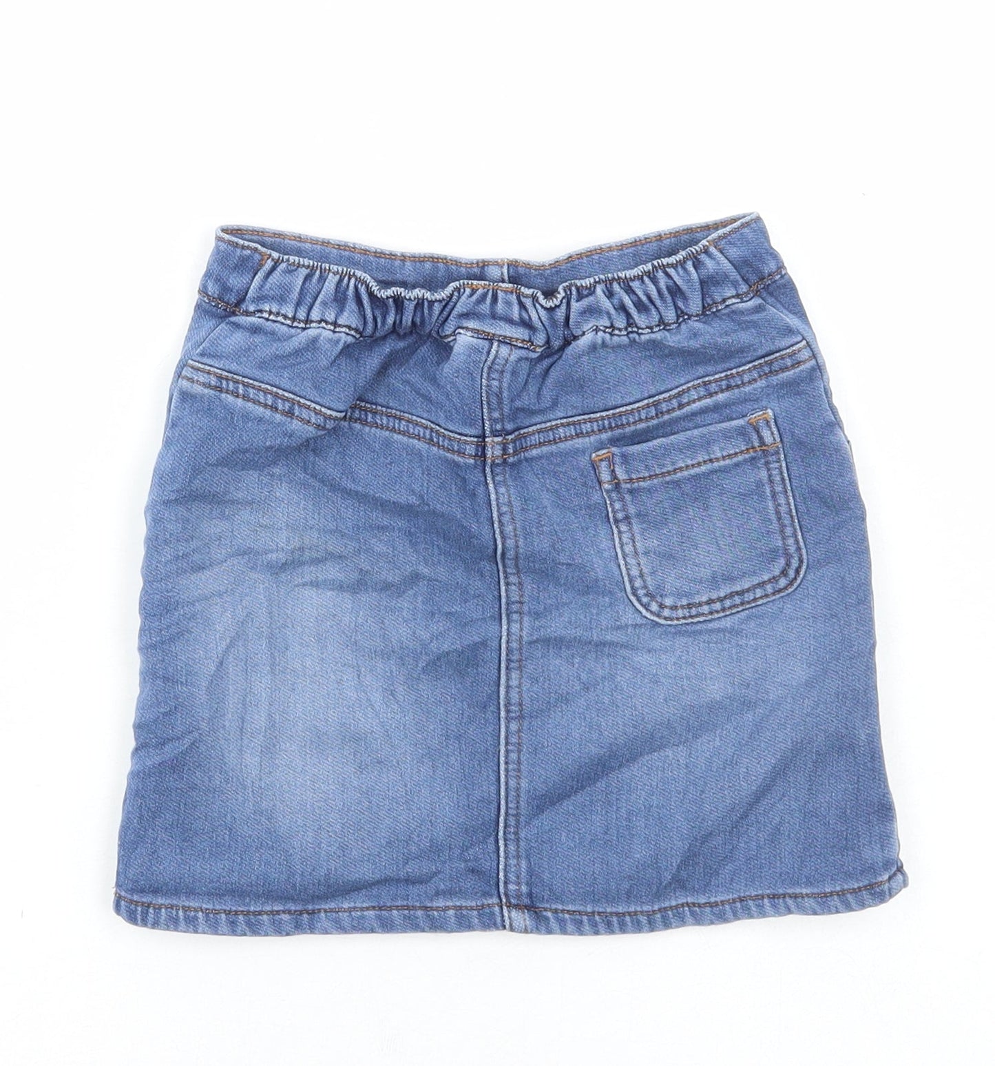 NEXT Girls Blue Cotton A-Line Skirt Size 4-5 Years Regular Pull On