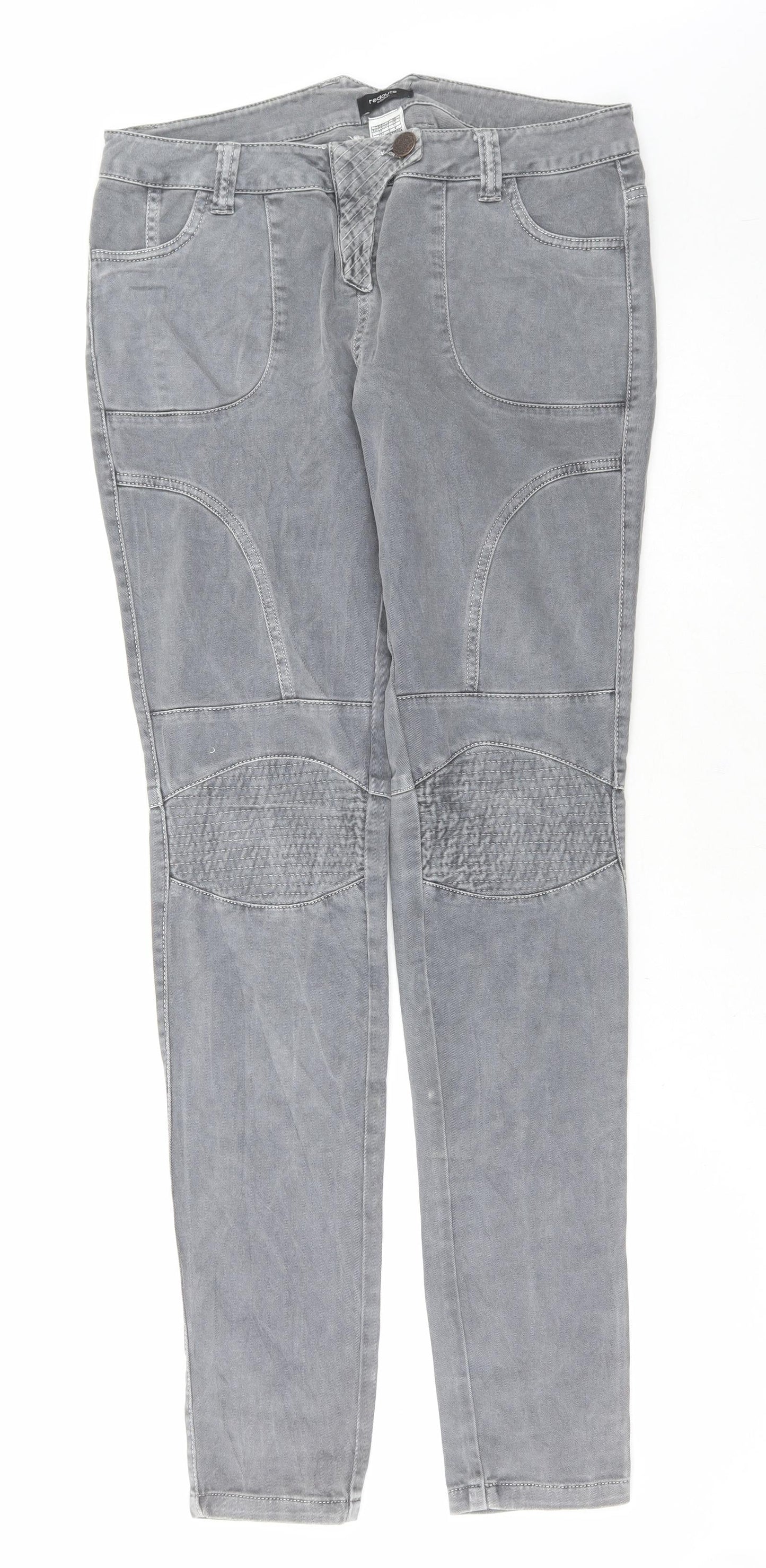 Womens UK Size 10 Preworn Regular Fit Skinny Grey Jeans