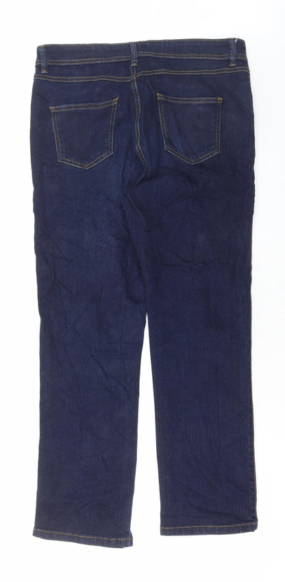 Evans Womens Blue Cotton Straight Jeans Size 36 in L29 in Regular Button