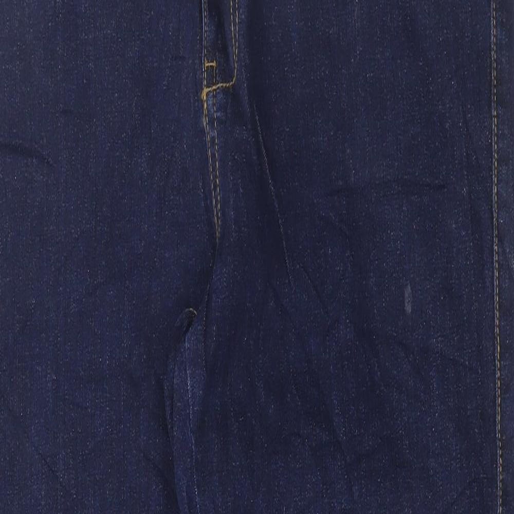 Evans Womens Blue Cotton Straight Jeans Size 36 in L29 in Regular Button