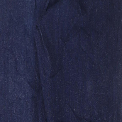 Evans Womens Blue Cotton Straight Jeans Size 36 in L29 in Regular Button