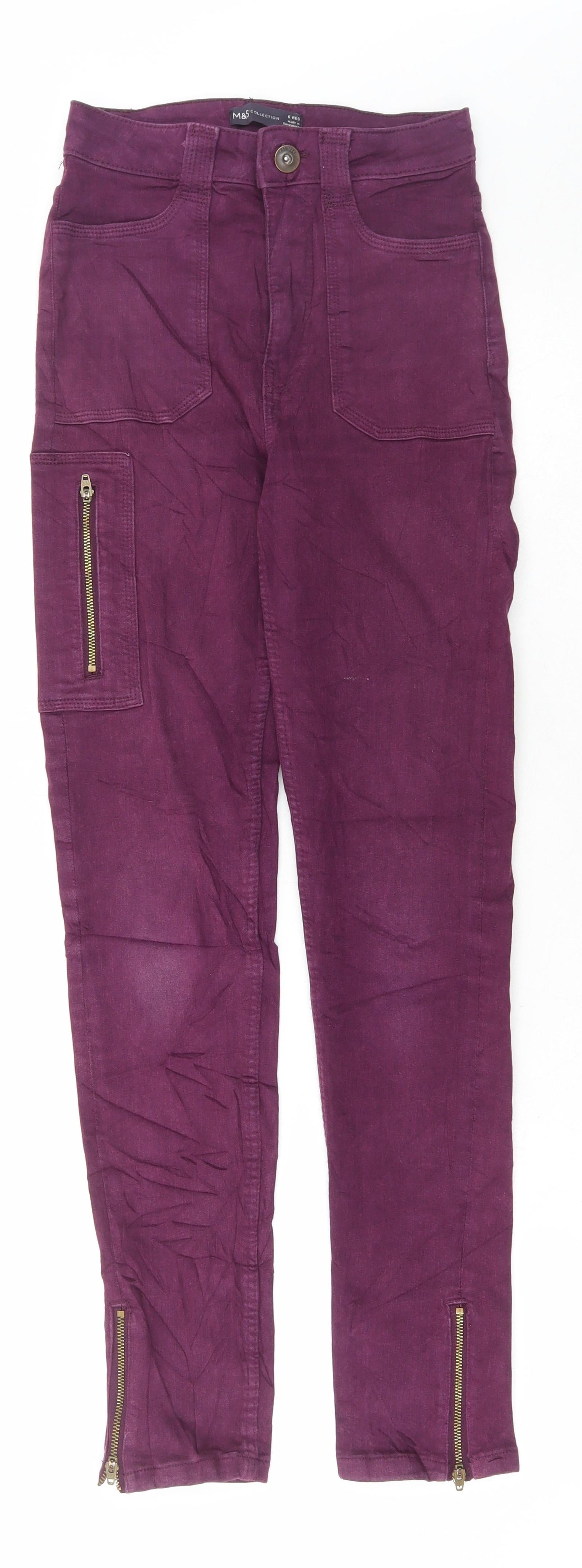 Womens UK Size 6 Marks and Spencer Regular Fit Skinny Purple Jeans