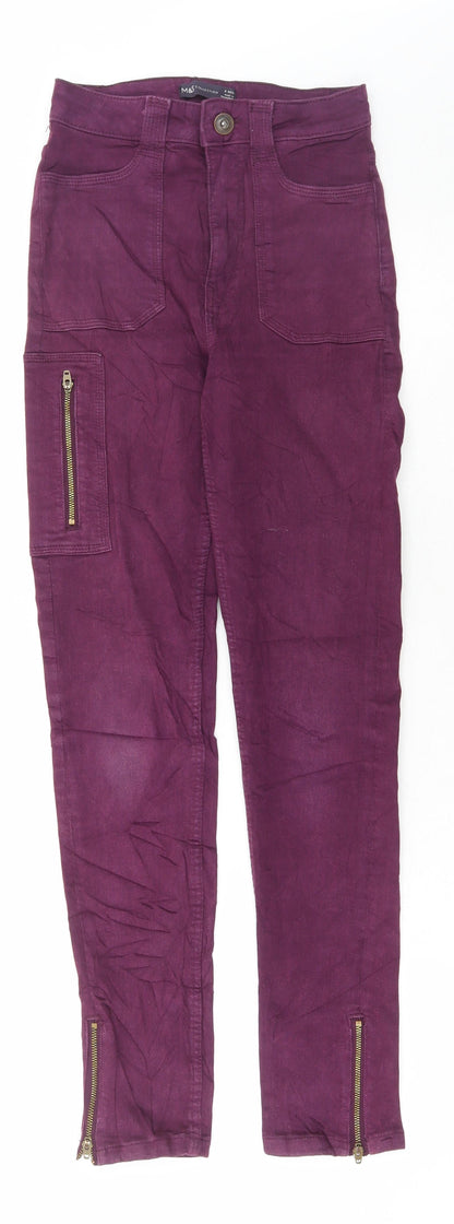 Womens UK Size 6 Marks and Spencer Regular Fit Skinny Purple Jeans