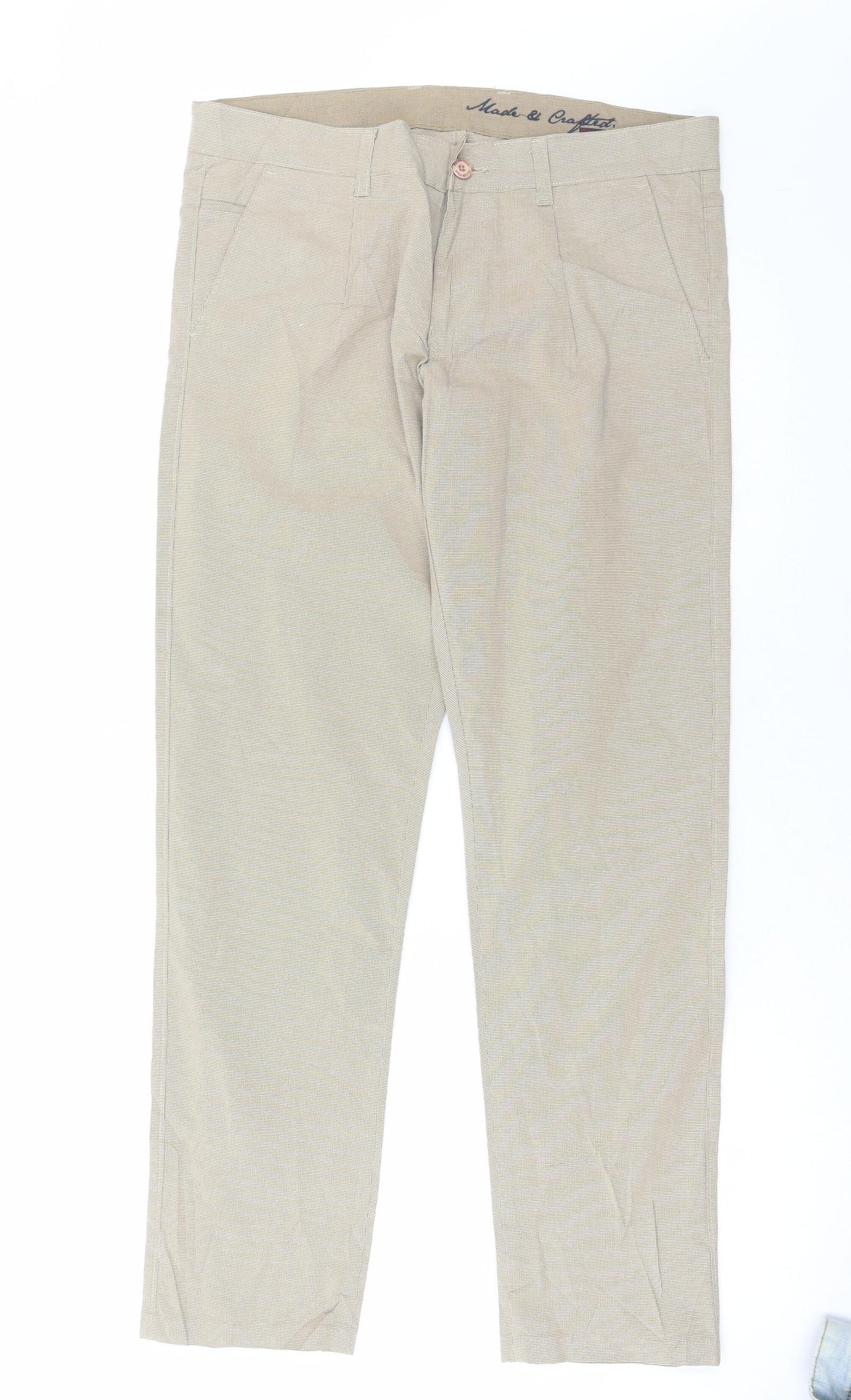 Mens UK Size 34 in Club Fox Regular Fit  Beige Trousers
