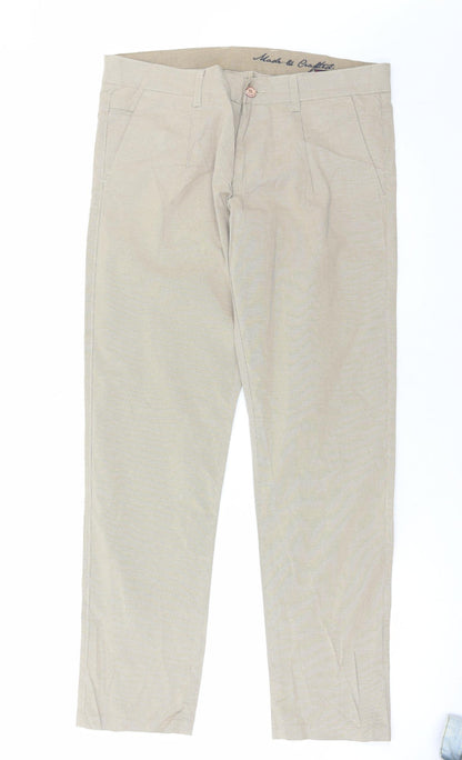 Mens UK Size 34 in Club Fox Regular Fit  Beige Trousers
