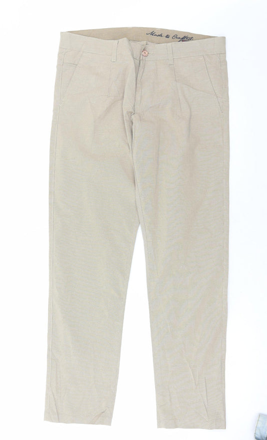 Mens UK Size 34 in Club Fox Regular Fit  Beige Trousers