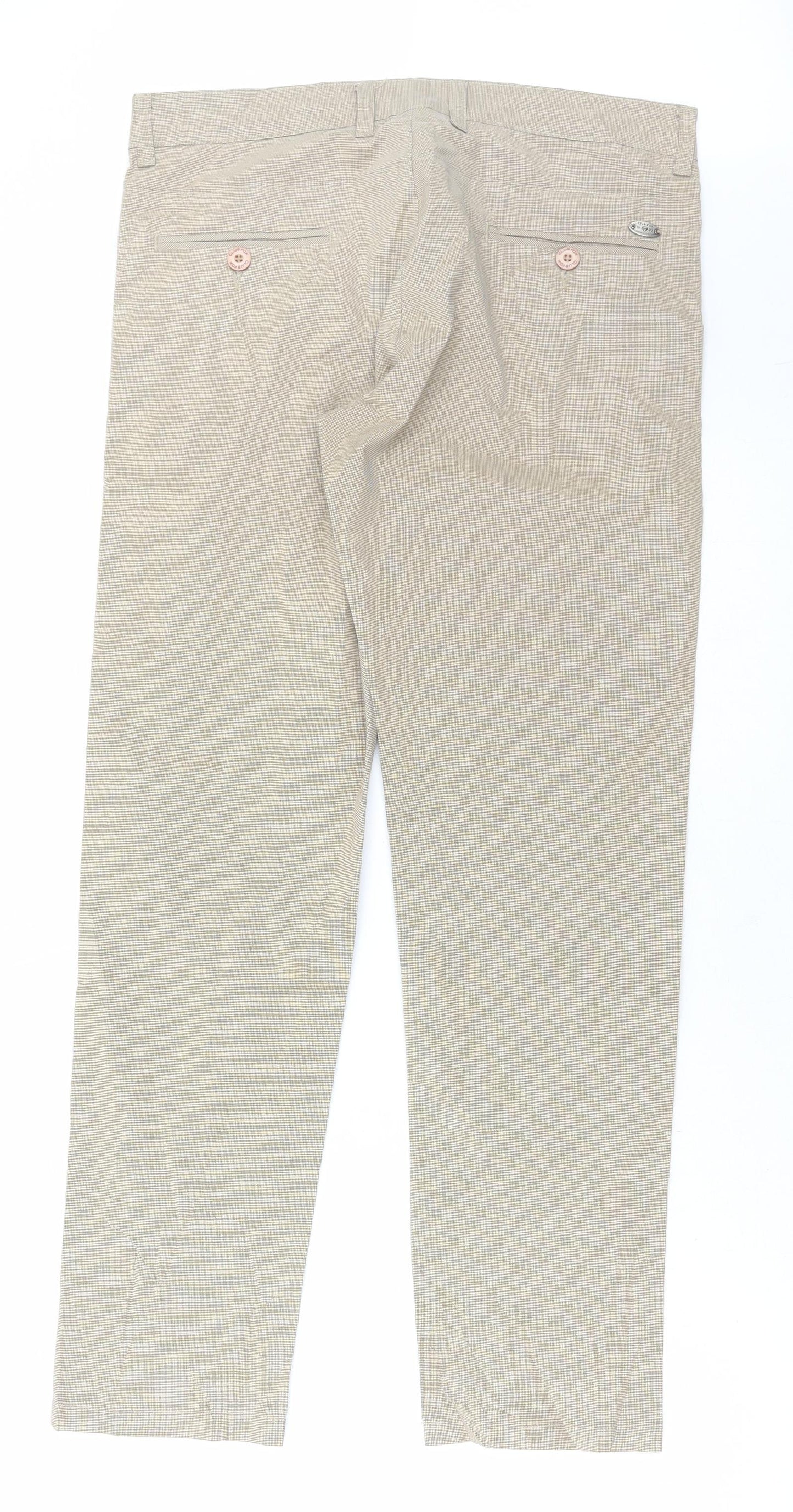 Mens UK Size 34 in Club Fox Regular Fit  Beige Trousers