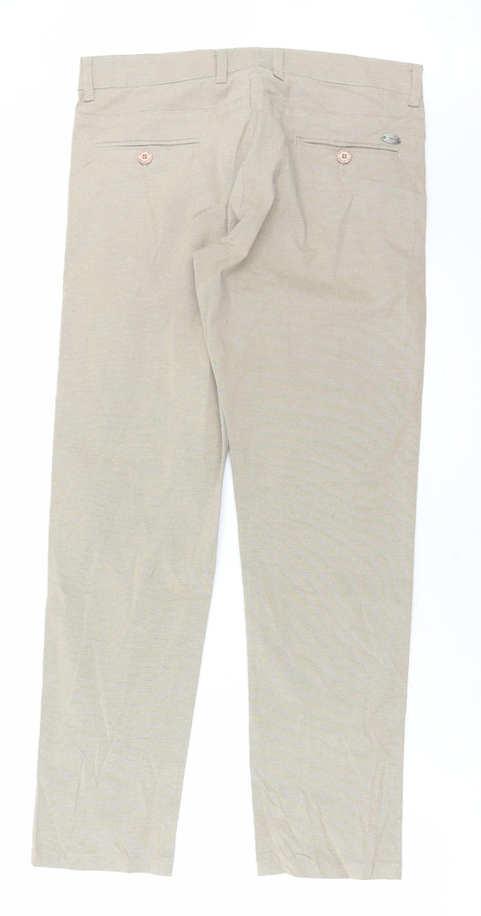 Mens UK Size 34 in Club Fox Regular Fit  Beige Trousers