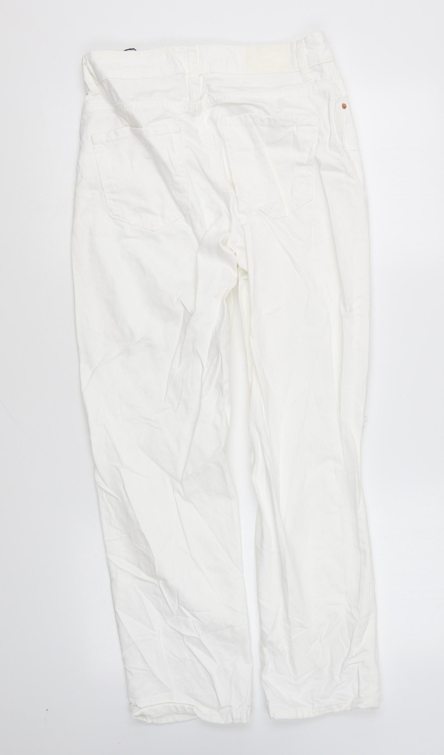 Zara Womens White Cotton Skinny Jeans Size 6 L26 in Regular Button