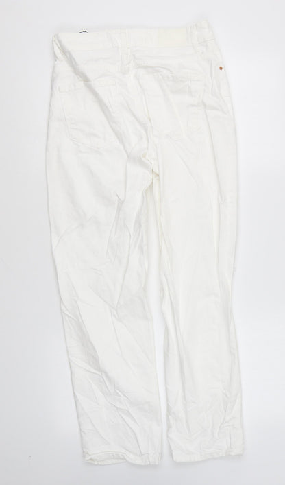 Zara Womens White Cotton Skinny Jeans Size 6 L26 in Regular Button