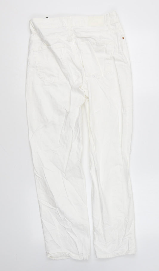 Zara Womens White Cotton Skinny Jeans Size 6 L26 in Regular Button