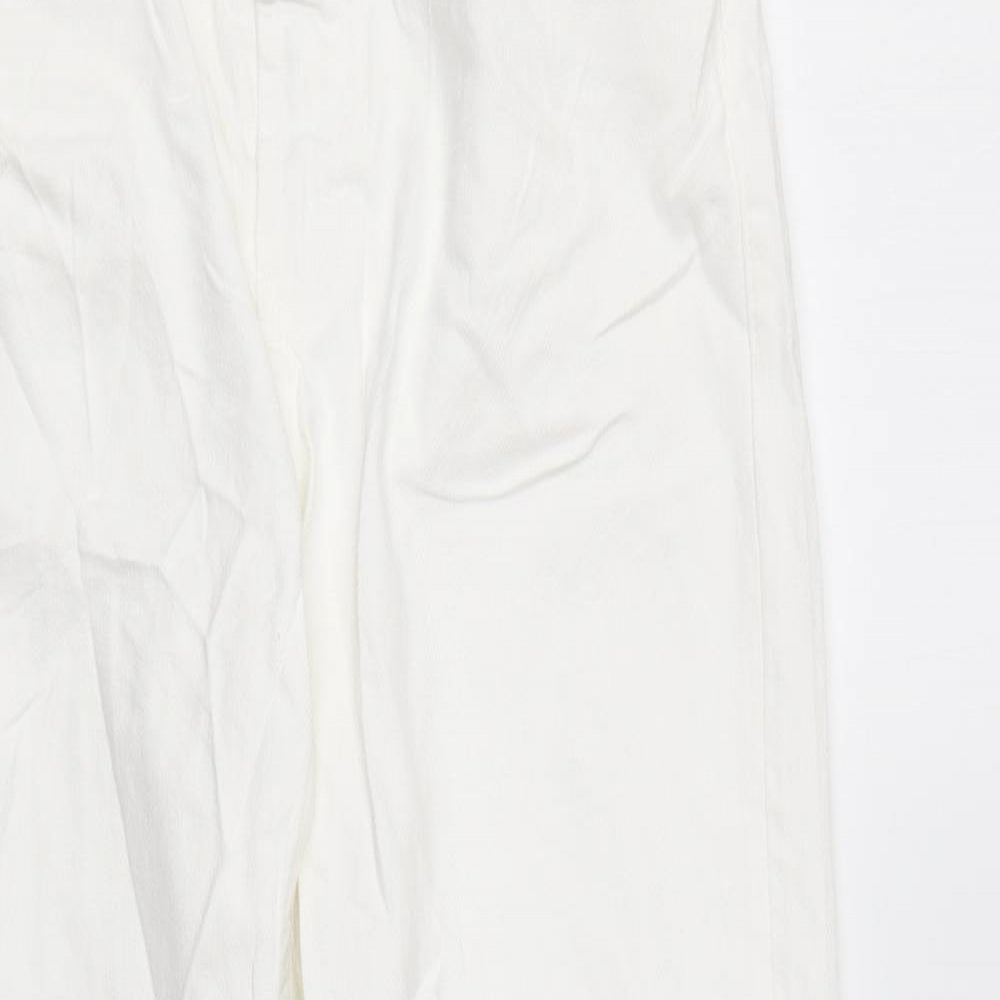 Zara Womens White Cotton Skinny Jeans Size 6 L26 in Regular Button