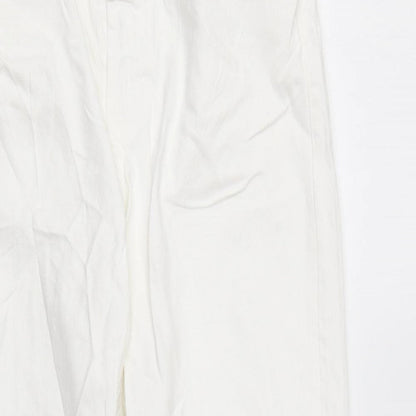Zara Womens White Cotton Skinny Jeans Size 6 L26 in Regular Button