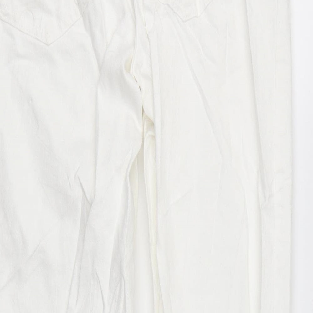 Zara Womens White Cotton Skinny Jeans Size 6 L26 in Regular Button