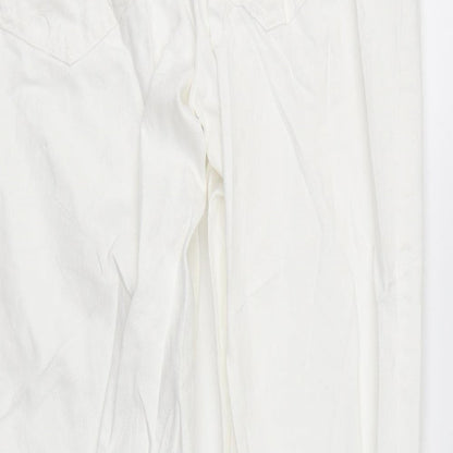 Zara Womens White Cotton Skinny Jeans Size 6 L26 in Regular Button