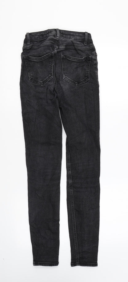 New Look Womens Grey Cotton Skinny Jeans Size 6 L26 in Regular Zip