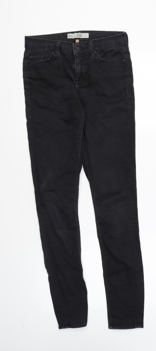 Topshop Womens Black Cotton Skinny Jeans Size 26 in L32 in Regular Zip
