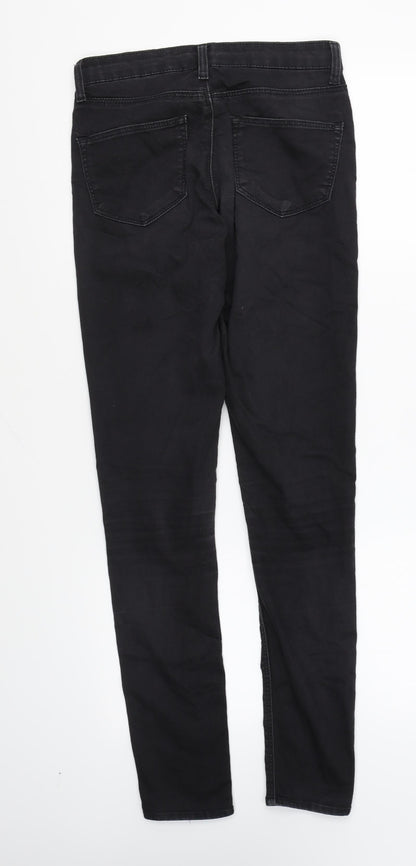 Topshop Womens Black Cotton Skinny Jeans Size 26 in L32 in Regular Zip