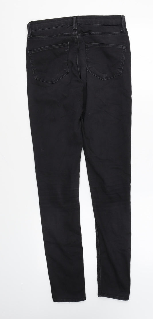 Topshop Womens Black Cotton Skinny Jeans Size 26 in L32 in Regular Zip