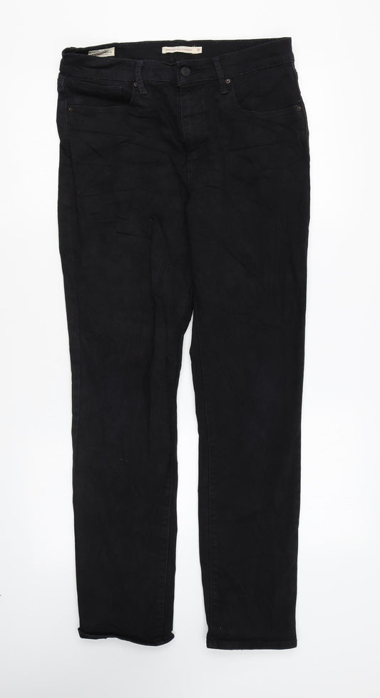 Levi's Womens Black Cotton Straight Jeans Size 31 in L29 in Regular Zip