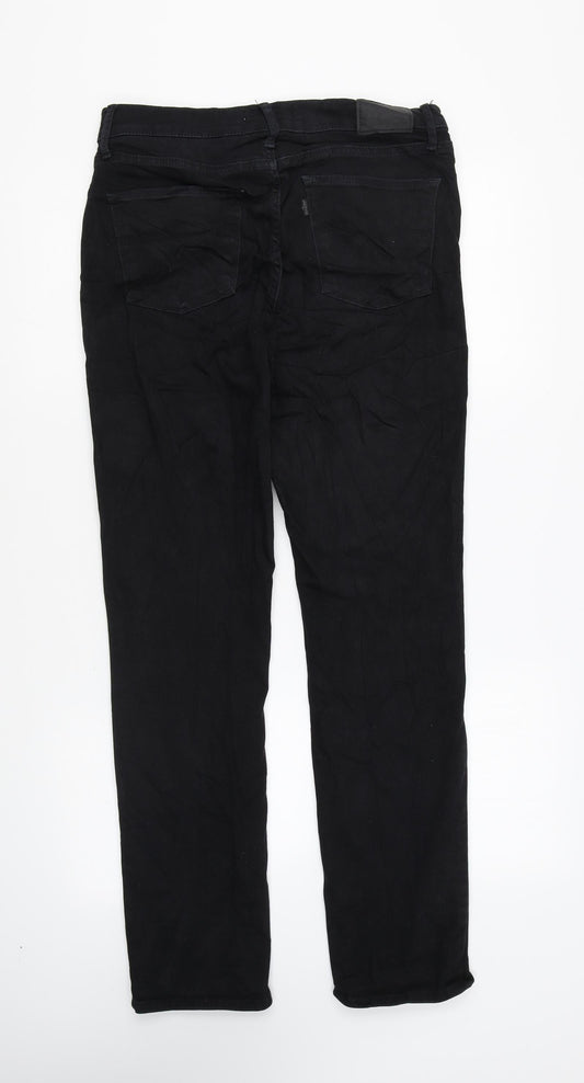Levi's Womens Black Cotton Straight Jeans Size 31 in L29 in Regular Zip