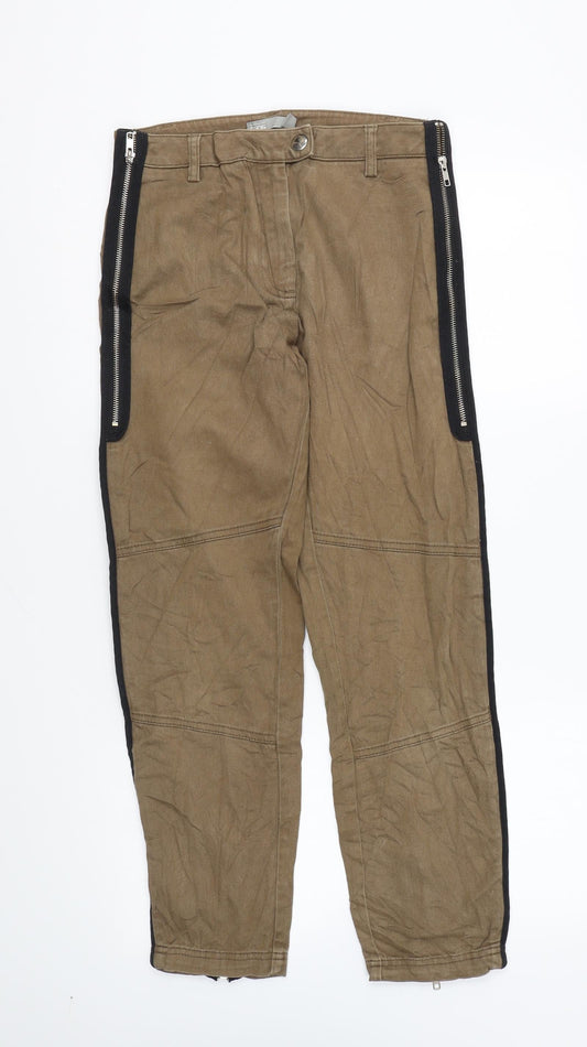 ASOS Womens Brown Cotton Skinny Jeans Size 10 L25 in Regular Zip