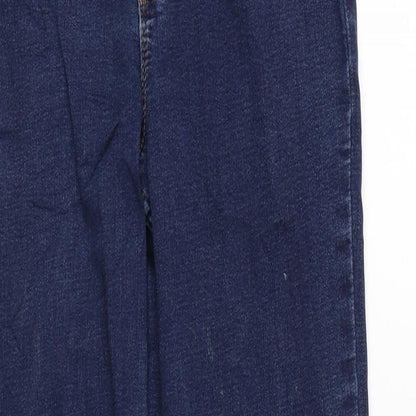 Preworn Girls Blue Cotton Skinny Jeans Size 12 Years Regular Zip