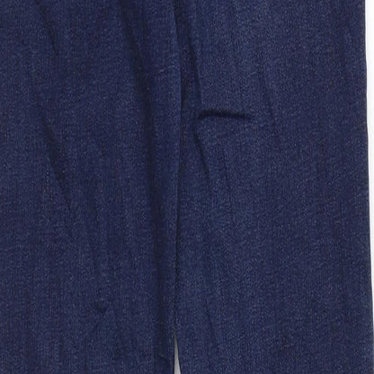 Preworn Girls Blue Cotton Skinny Jeans Size 12 Years Regular Zip