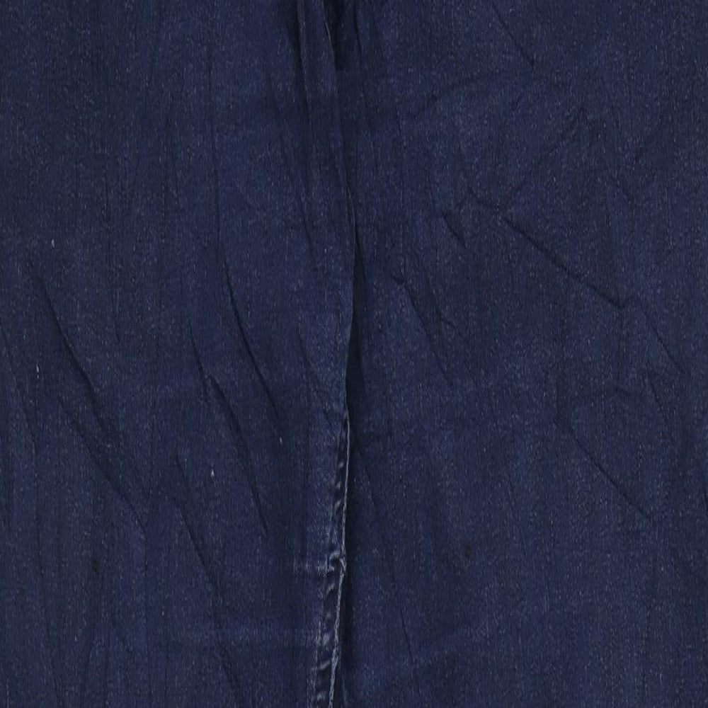 Per Una Womens Blue Cotton Skinny Jeans Size 6 L29 in Regular Zip