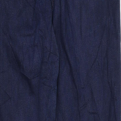 Per Una Womens Blue Cotton Skinny Jeans Size 6 L29 in Regular Zip