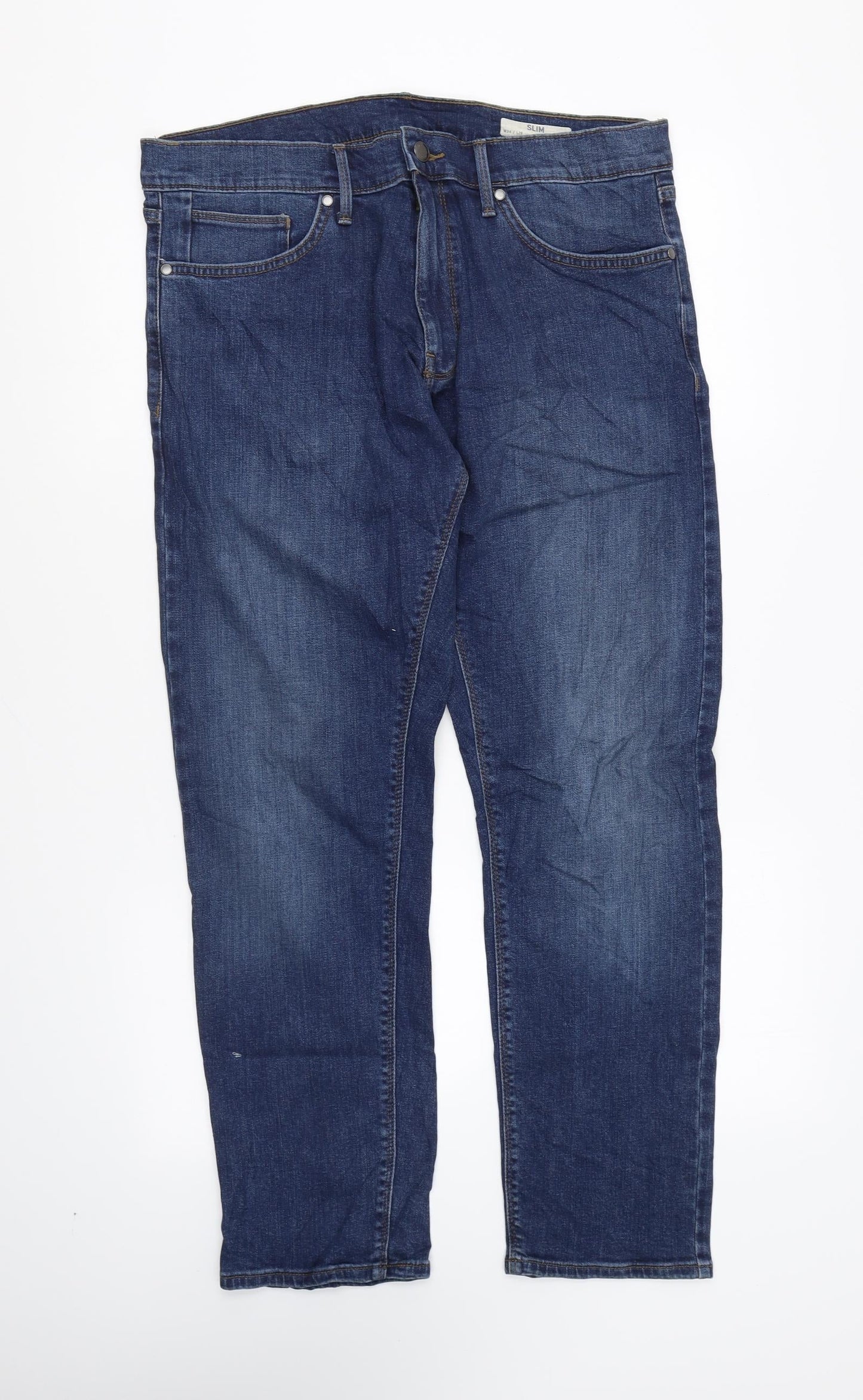 Womens UK Size 34 in Marks and Spencer Regular Fit Straight Blue Jeans