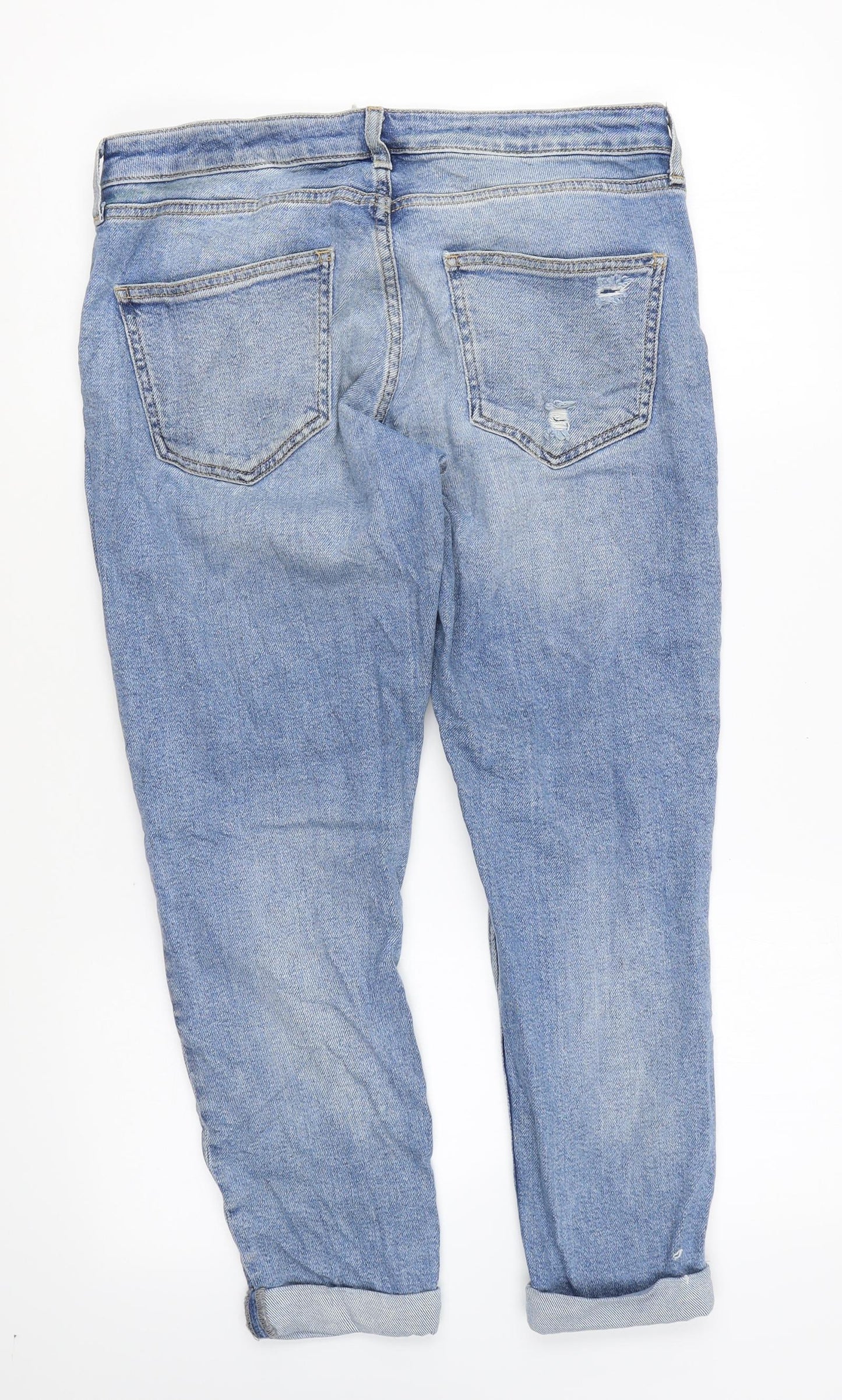 Topshop Womens Blue Cotton Mom Jeans Size 28 in L30 in Regular Zip