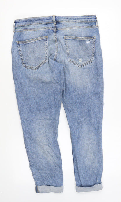 Topshop Womens Blue Cotton Mom Jeans Size 28 in L30 in Regular Zip