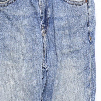 Topshop Womens Blue Cotton Mom Jeans Size 28 in L30 in Regular Zip
