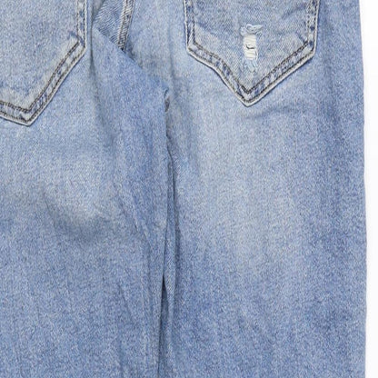 Topshop Womens Blue Cotton Mom Jeans Size 28 in L30 in Regular Zip