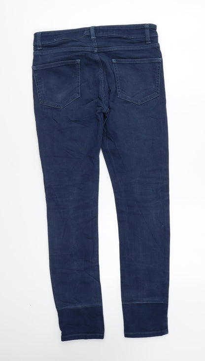 Topman Mens Blue Cotton Skinny Jeans Size 28 in L27 in Regular Zip