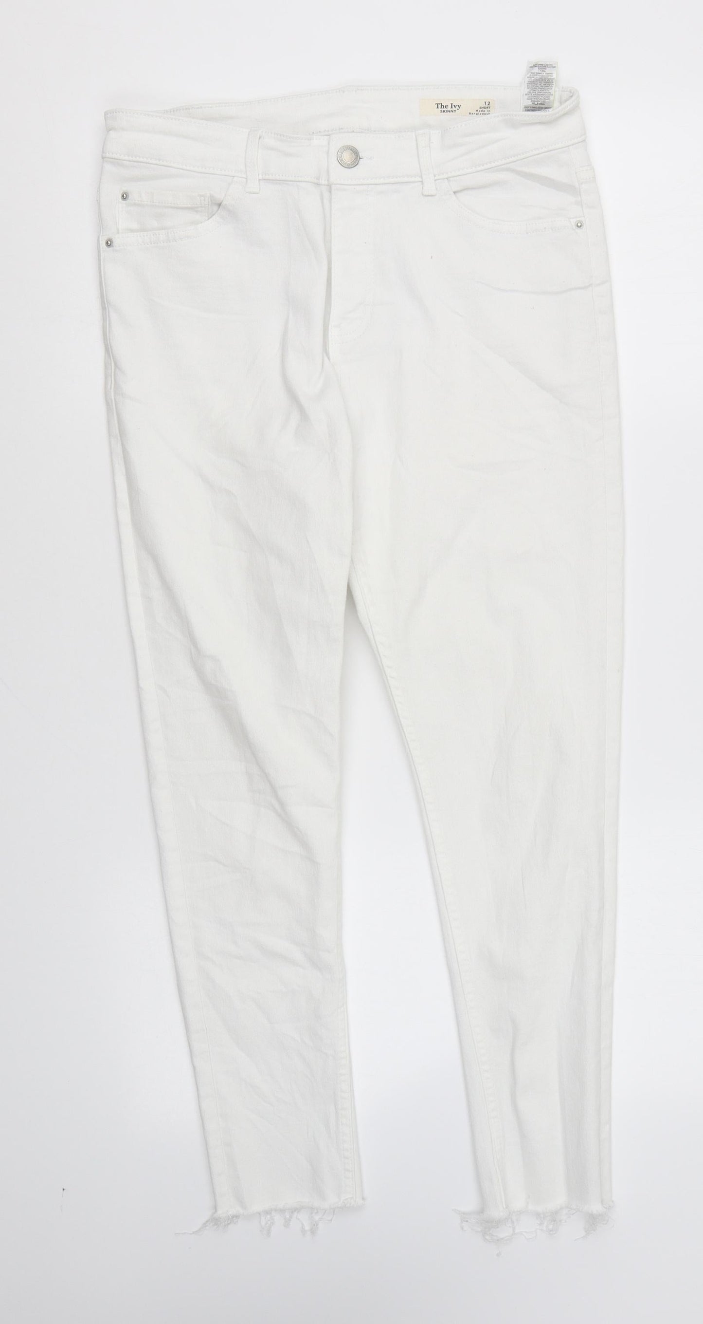 Womens UK Size 12 Marks and Spencer Regular Fit Skinny White Jeans