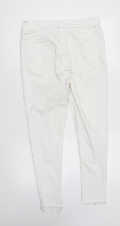 Womens UK Size 12 Marks and Spencer Regular Fit Skinny White Jeans