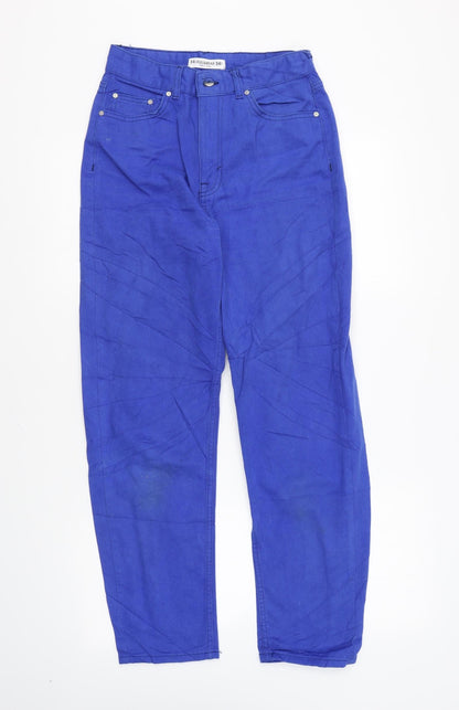 Pull&Bear Womens Blue Cotton Skinny Jeans Size 6 L26 in Regular Zip