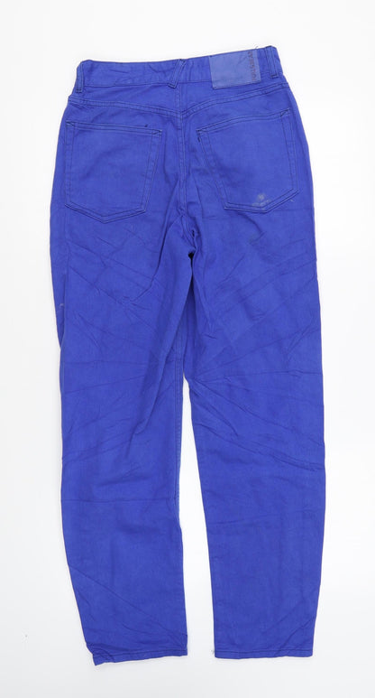 Pull&Bear Womens Blue Cotton Skinny Jeans Size 6 L26 in Regular Zip