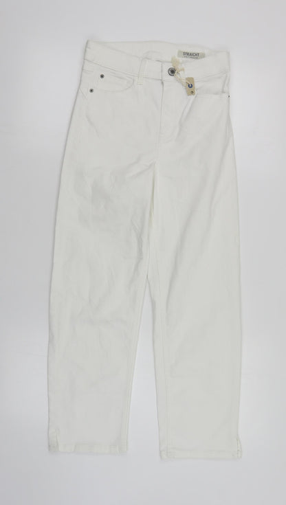Womens UK Size 8 Marks and Spencer Regular Fit Straight White Jeans