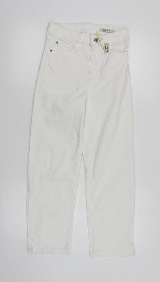 Womens UK Size 8 Marks and Spencer Regular Fit Straight White Jeans