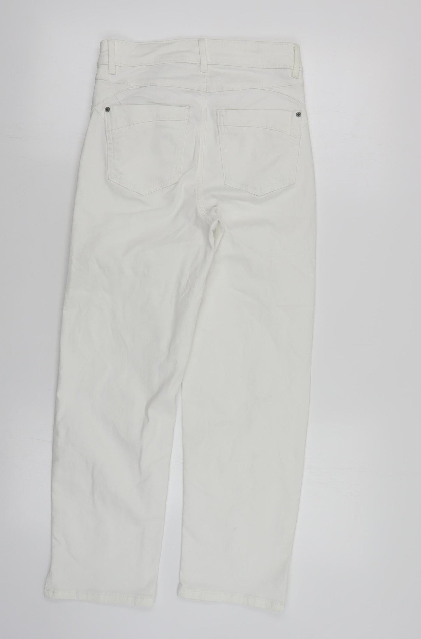 Womens UK Size 8 Marks and Spencer Regular Fit Straight White Jeans
