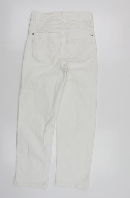 Womens UK Size 8 Marks and Spencer Regular Fit Straight White Jeans